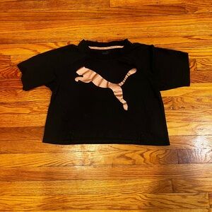 Puma Black Tee with Gold Puma Logo